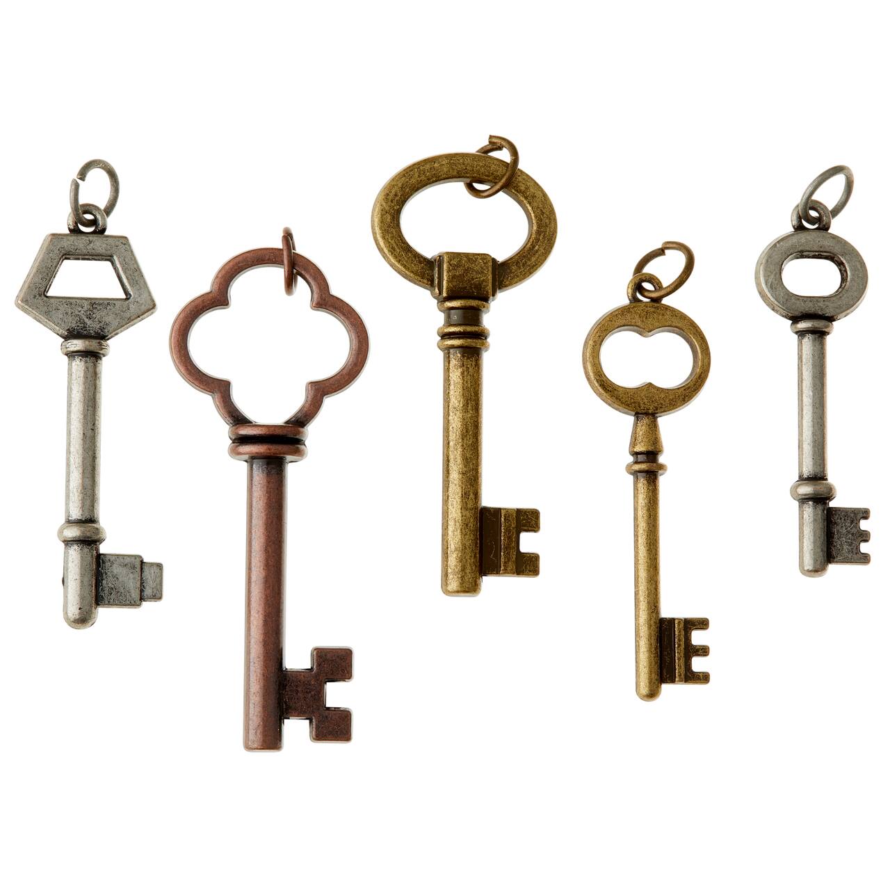 12 Packs: 5 ct. (60 total) Found Objects™ Multicolor Key Charms by Bead Landing™